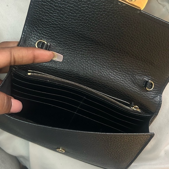 Wallet on a chain Gucci , black leather. - Picture 2 of 2